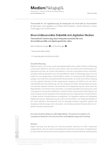 Cover:: Birte  Heidkamp-Kergel, David Kergel: Diversity-Sensitive Didactics with Digital Media: Theoretical Foundation of a Competence Model for Diversity-Sensitive and Digitally Supported Teaching